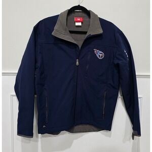 NFL Tennessee Titans Softshell Jacket Navy Blue Full Zip Fleece Lined Medium